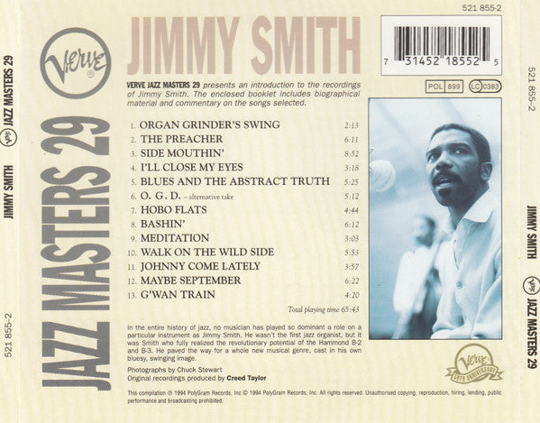 Jimmy Smith : Verve Jazz Masters 29  (CD, Comp)
