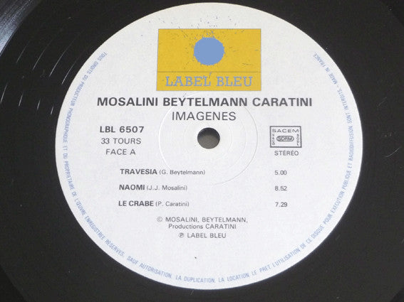Juán José Mosalini - Gustavo Beytelmann - Patrice Caratini : Imagenes (LP, Album)