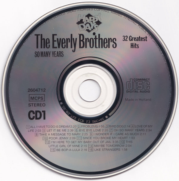 Everly Brothers : 32 Greatest Hits / So Many Years (2xCD, Comp)