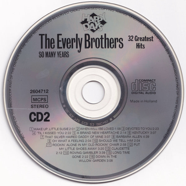 Everly Brothers : 32 Greatest Hits / So Many Years (2xCD, Comp)