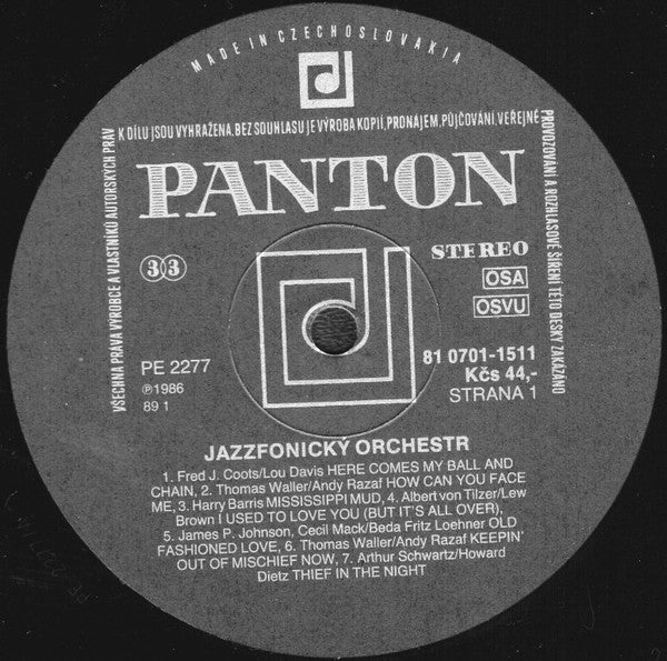 Jazzfonický Orchestr : Jazzfonický Orchestr = The Jazzphonic Orchestra (LP, Album, RP, Bla)