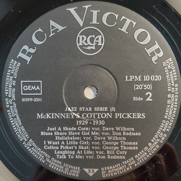 McKinney's Cotton Pickers : McKinney's Cotton Pickers 1929-1930 (LP, Comp, Mono)