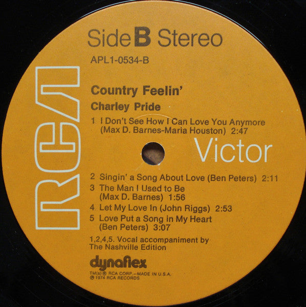Charley Pride : Country Feelin' (LP, Album)