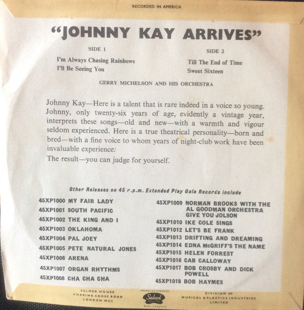 Johnny Kay : Johnny Kay Arrives (7", EP)