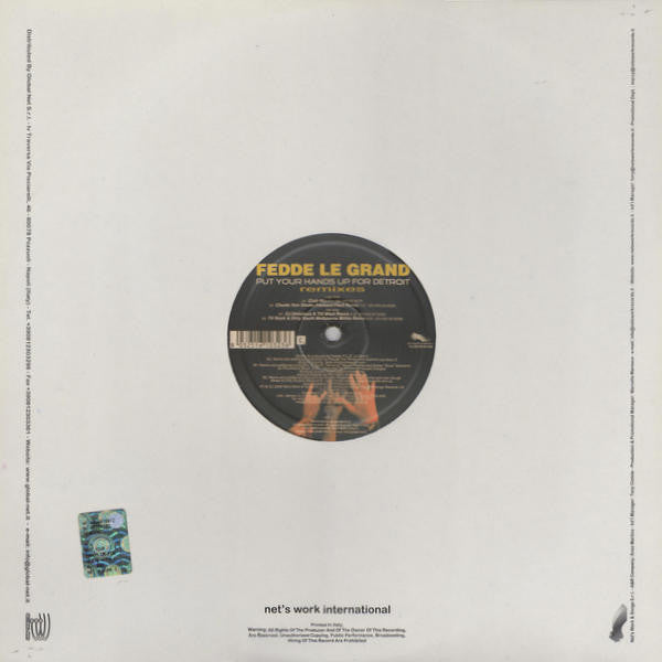 Fedde Le Grand : Put Your Hands Up For Detroit (Remixes)  (12", Promo)
