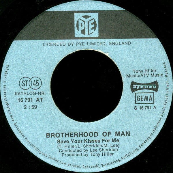 Brotherhood Of Man : Save Your Kisses For Me (7", Single)