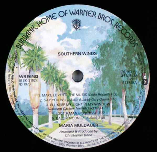 Maria Muldaur : Southern Winds (LP, Album)