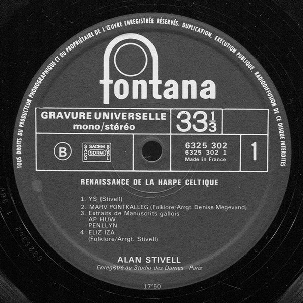 Alan Stivell : Renaissance De La Harpe Celtique (LP, Album, Gat)