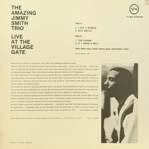 The Amazing Jimmy Smith Trio* : The Amazing Jimmy Smith Trio Live! (LP, Album)