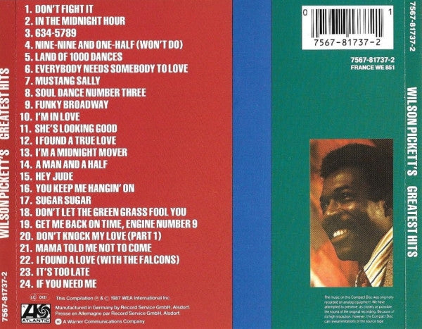 Wilson Pickett : Wilson Pickett's Greatest Hits (CD, Comp, RE)