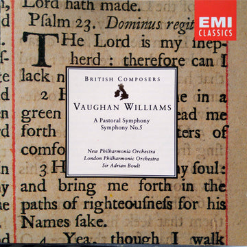 Ralph Vaughan Williams, New Philharmonia Orchestra, London Philharmonic Orchestra, Sir Adrian Boult : A Pastoral Symphony / Symphony No. 5 (CD, Comp, RM)