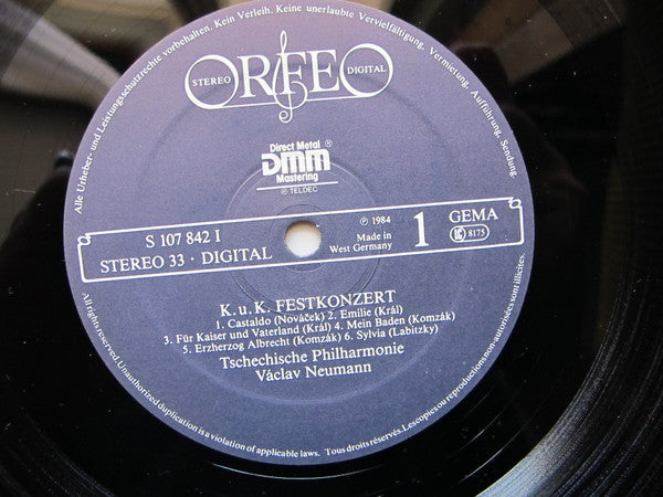 The Czech Philharmonic Orchestra, Václav Neumann : K.u.K. Festkonzert (2xLP)