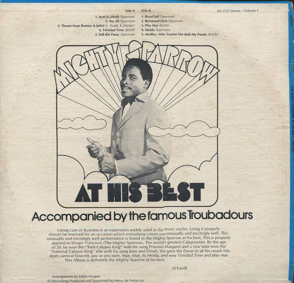 Mighty Sparrow, The Troubadours (4) : Mighty Sparrow At His Best Vol.1 (LP)