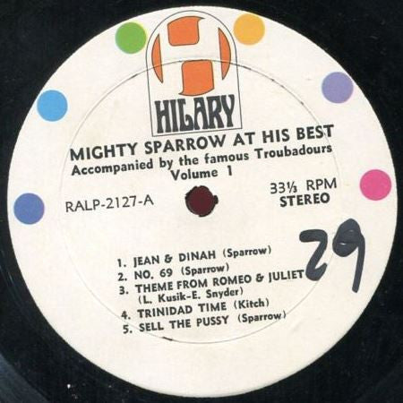 Mighty Sparrow, The Troubadours (4) : Mighty Sparrow At His Best Vol.1 (LP)