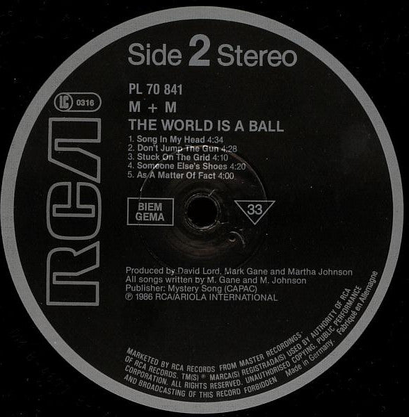 M + M : The World Is A Ball (LP, Album)