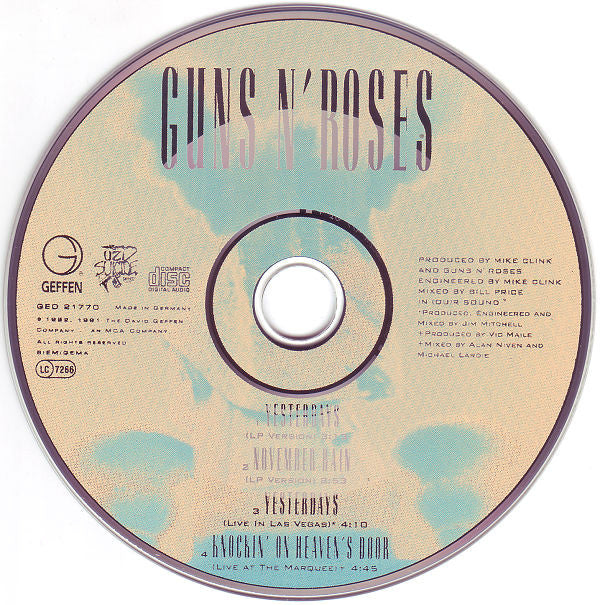 Guns N' Roses : Yesterdays (CD, Maxi)