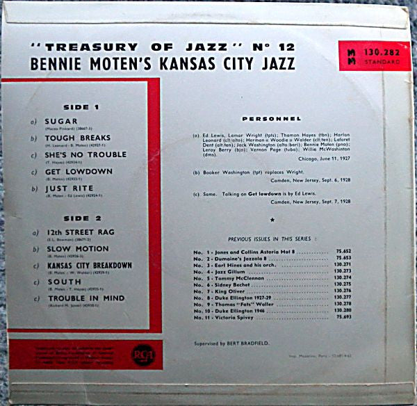 Bennie Moten's Kansas City Orchestra : Bennie Moten's Kansas City Jazz (10", Comp, Bla)