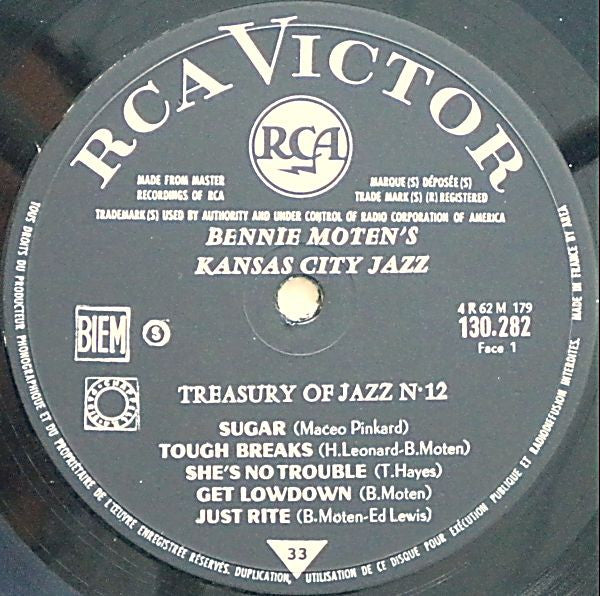 Bennie Moten's Kansas City Orchestra : Bennie Moten's Kansas City Jazz (10", Comp, Bla)