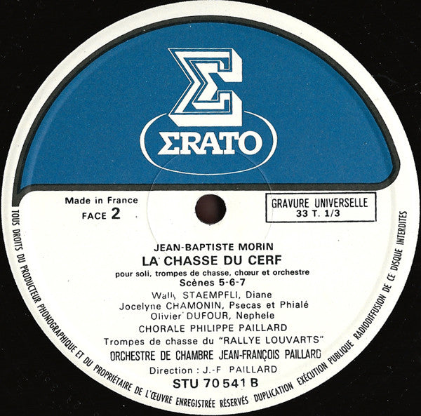 Jean-Baptiste Morin Dir. Jean-François Paillard : La Chasse Du Cerf (LP)
