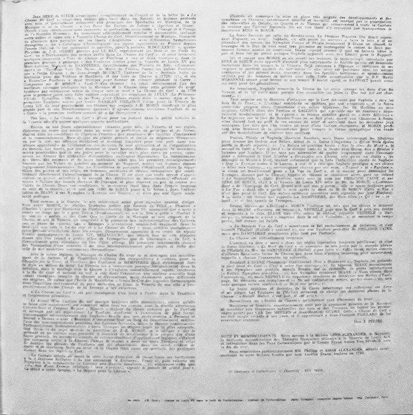 Jean-Baptiste Morin Dir. Jean-François Paillard : La Chasse Du Cerf (LP)