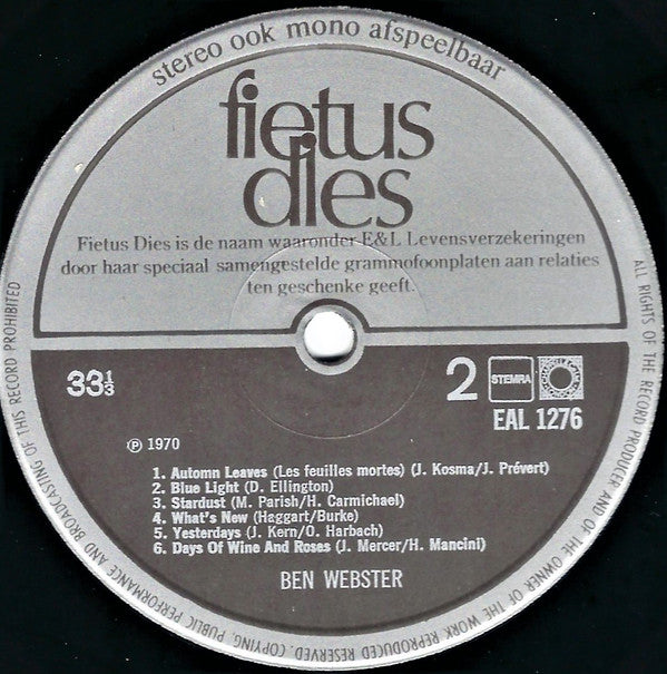 Oscar Peterson / Ben Webster : Oscar Peterson / Ben Webster (LP, Comp)