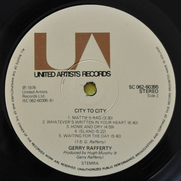 Gerry Rafferty : City To City (LP, Album)