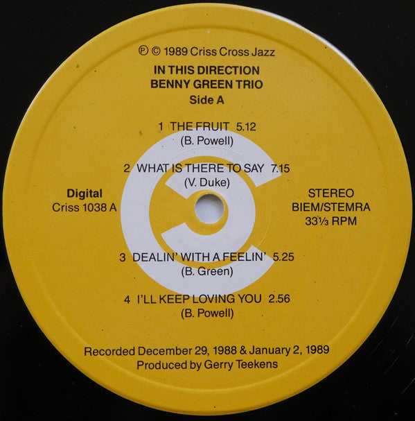The Benny Green Trio Featuring Buster Williams & Lewis Nash : In This Direction (LP, Album)