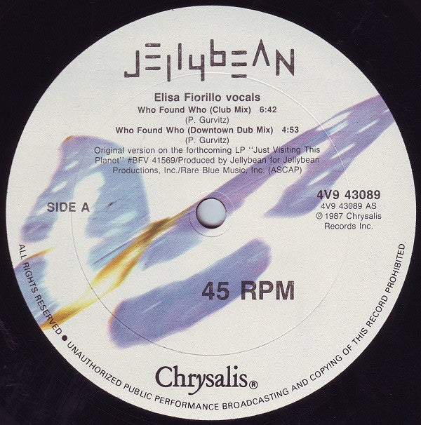 Jellybean* Featuring Elisa Fiorillo : Who Found Who (12")