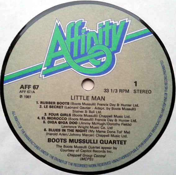 The Boots Mussulli Quartet : Little Man (LP, Album, RE)