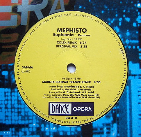 Mephisto : Euphemia - Remixes (12")