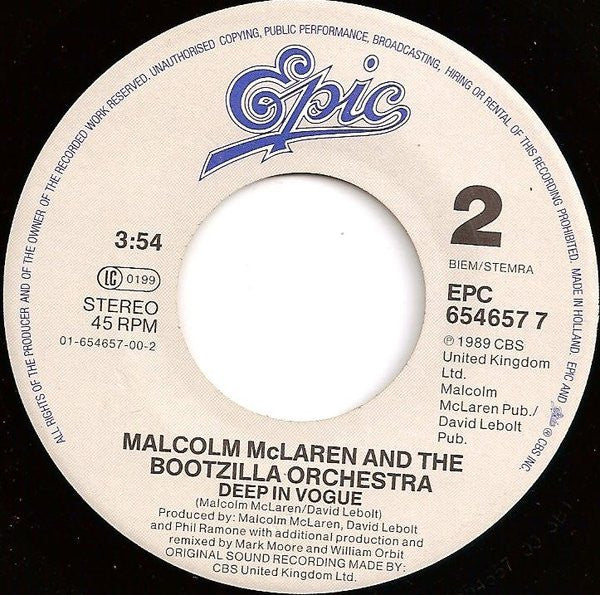 Malcolm McLaren And The Bootzilla Orchestra : Waltz Darling (7", Single)