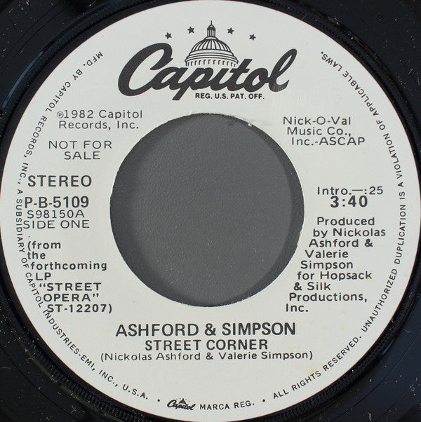 Ashford & Simpson : Street Corner (7", Single, Promo)