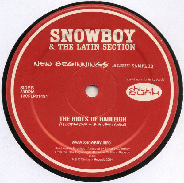 Snowboy & The Latin Section : New Beginnings (Album Sampler) (12", Smplr)