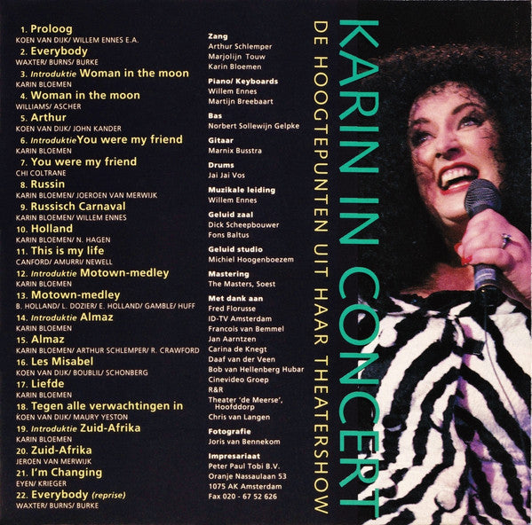 Karin Bloemen : Karin In Concert (CD, Album)