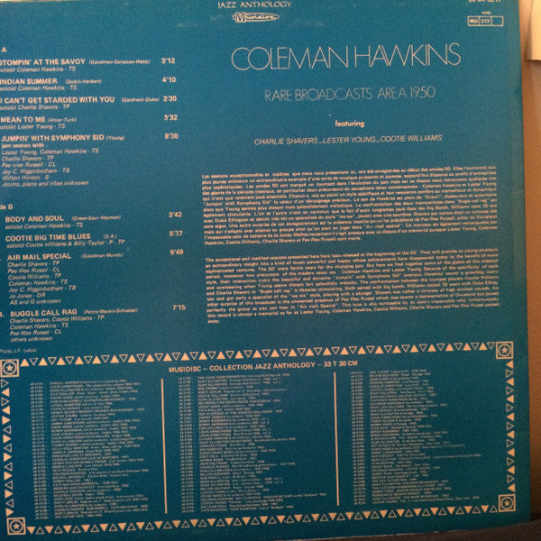 Coleman Hawkins : Rare Broadcasts Area 1950 (LP)