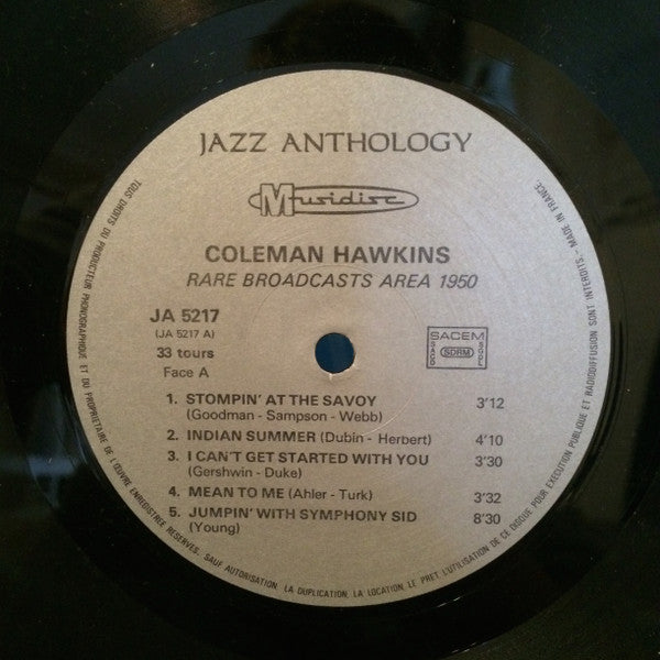 Coleman Hawkins : Rare Broadcasts Area 1950 (LP)