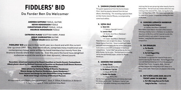 Fiddler's Bid : Da Farder Ben Da Welcomer (CD, Album)