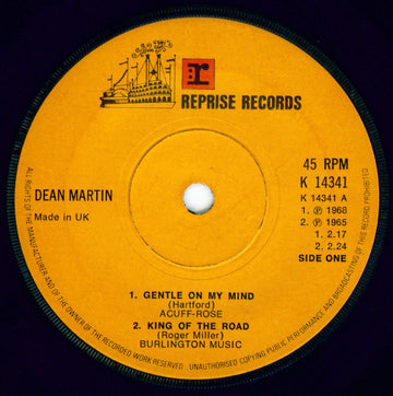 Dean Martin : Gentle On My Mind (7", EP)