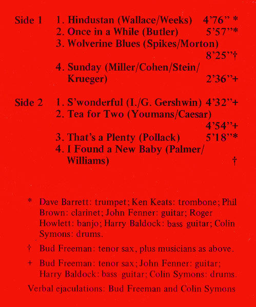 Cambridge City Jassband : The Bud Freeman Tapes (LP, Album)