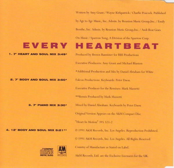 Amy Grant : Every Heartbeat (CD, Single)