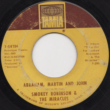 The Miracles : Abraham, Martin And John / Much Better Off (7", Single, Mono, Ame)