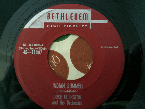 Duke Ellington And His Orchestra : Indian Summer / The Jeep Is Jumpin'  (7", Single)