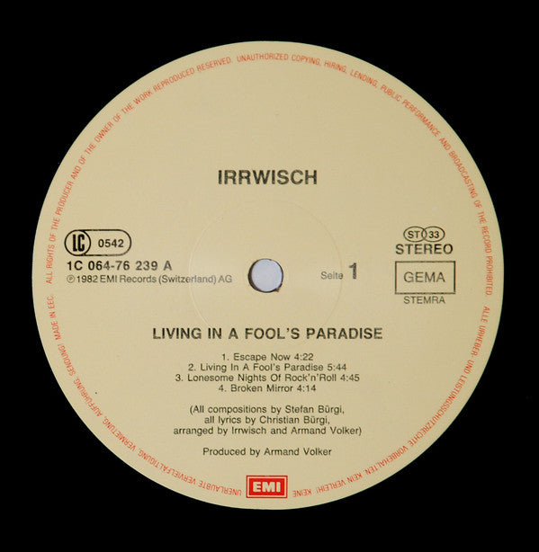 Irrwisch : Living In A Fool's Paradise (LP, Album)