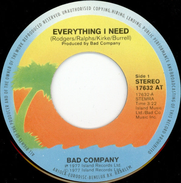 Bad Company (3) : Everything I Need (7", Single)
