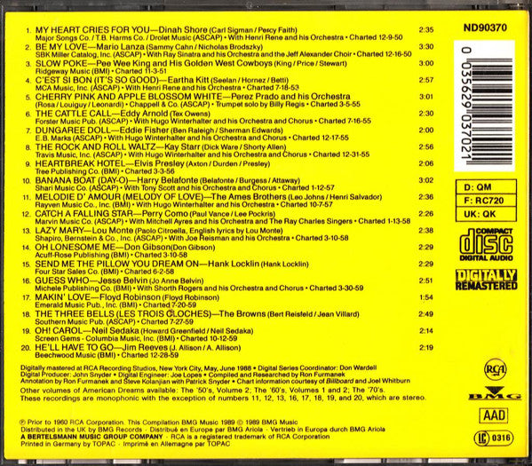 Various : American Dreams Best Of The 50's Vol. 1 (CD, Comp)