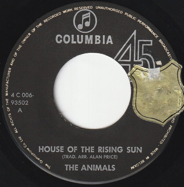 The Animals : House Of The Rising Sun / Bring It On Home To Me (7", Single)