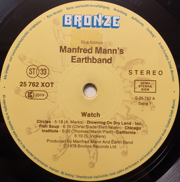Manfred Mann's Earth Band : Watch (LP, Album, Club, RE)