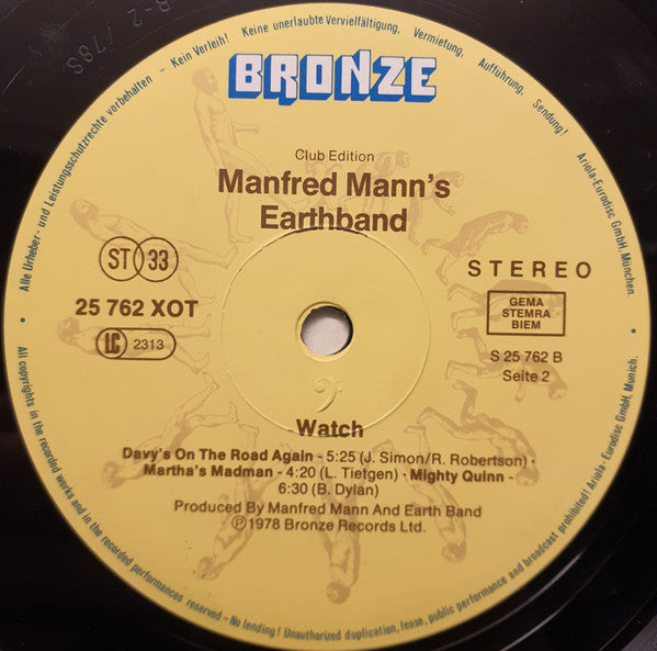 Manfred Mann's Earth Band : Watch (LP, Album, Club, RE)
