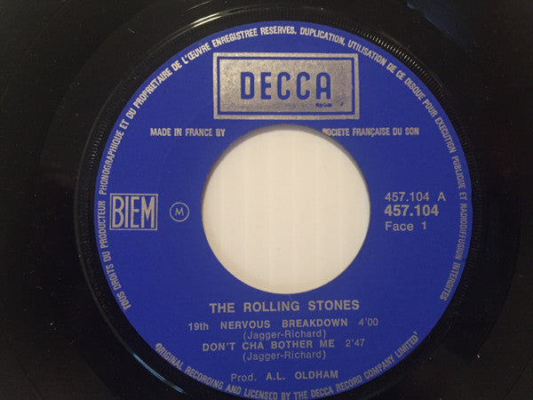 The Rolling Stones : As Tears Go By (7", EP, RE)