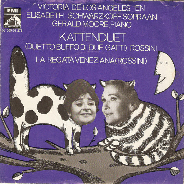 Victoria De Los Angeles, Elisabeth Schwarzkopf, Gerald Moore : Kattenduet (Duetto Buffo Di Due Gatti) Rossini (7")